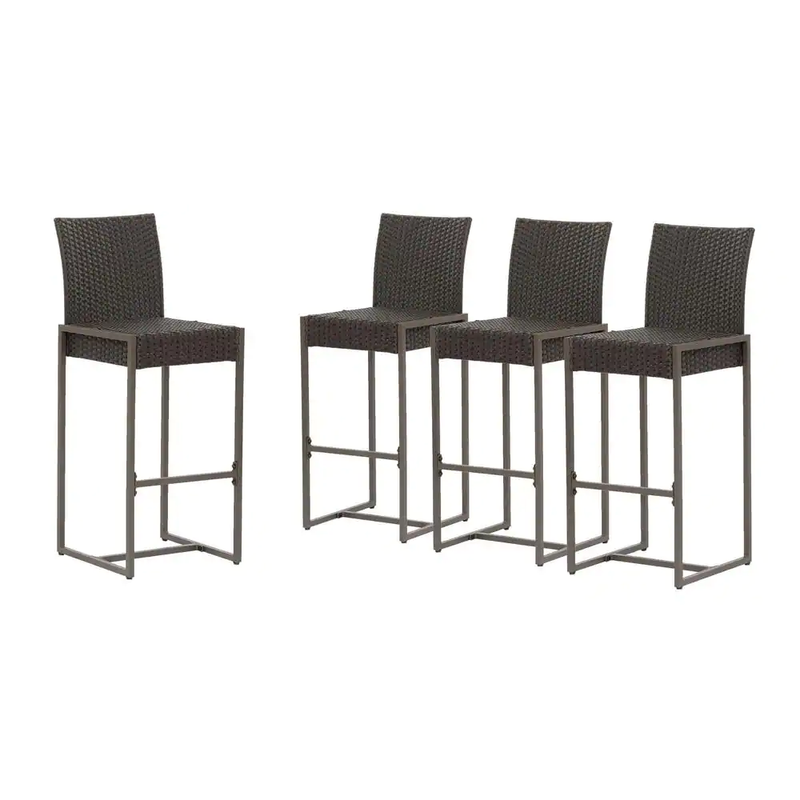 Ladanza Outdoor Patio Bar Chair 4 Chairs For Balcony (Brown)