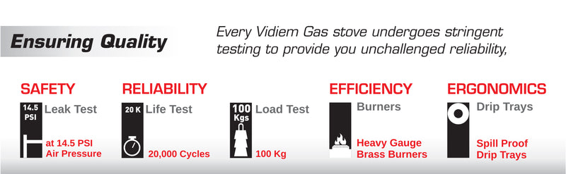 Vidiem Gas Stove SS2 196 A Viva (Silver & Black) | 2 Burner Stainless Steel | ISI Certified | Manual Ignition | 5 Years 