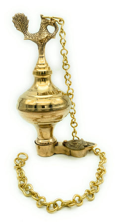 Bhunes Brass Oil Lamp, Brass Lamp, Hanging Lamp, Brass Hanging Lampdiya, Lamps, Deep, Deepam, Lamps, Hanging Lamp, Brass Hanging Lamps, Brass Hanging Lights,Gold, 11 Inch, 1 Piece