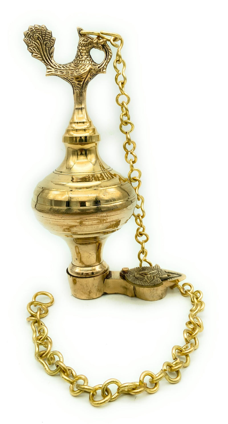 Bhunes Brass Oil Lamp, Brass Lamp, Hanging Lamp, Brass Hanging Lampdiya, Lamps, Deep, Deepam, Lamps, Hanging Lamp, Brass Hanging Lamps, Brass Hanging Lights,Gold, 11 Inch, 1 Piece