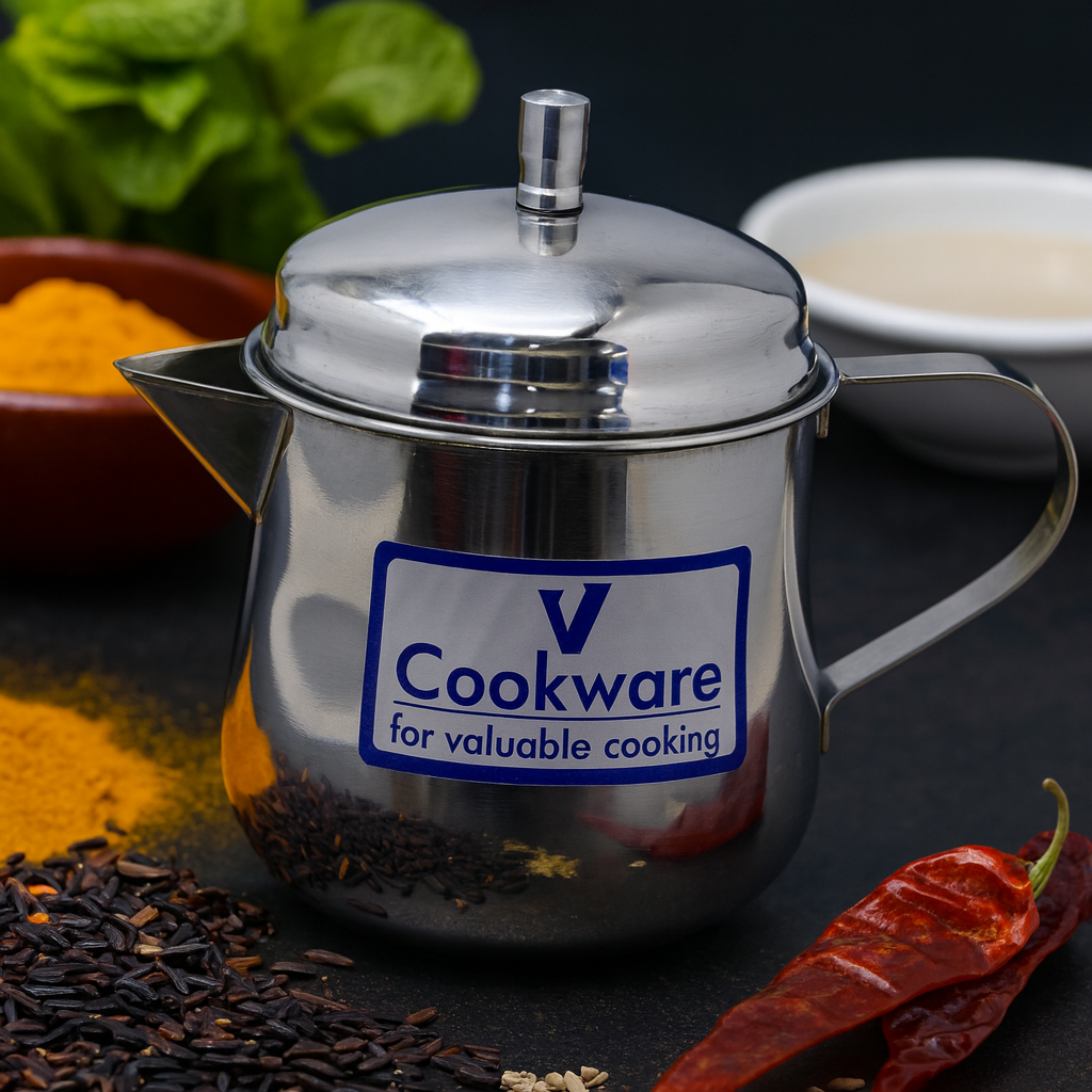 Vcookware Stainless Steel Ghee Kettle (Silver)