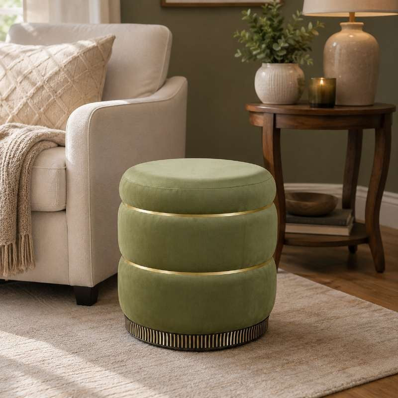 PlushPerch Upholstered Footstool