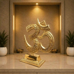 Brass Table Top Om With Stand (5.5 Inch)