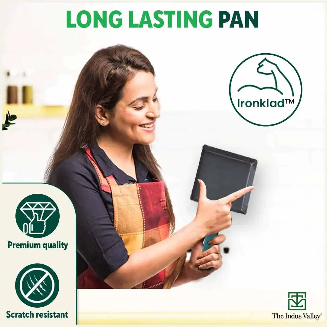 100% Pure Iron Omelette Pan with Bakelite Handle, Bread Toast, Toxin-free, Induction, Base, 14cm