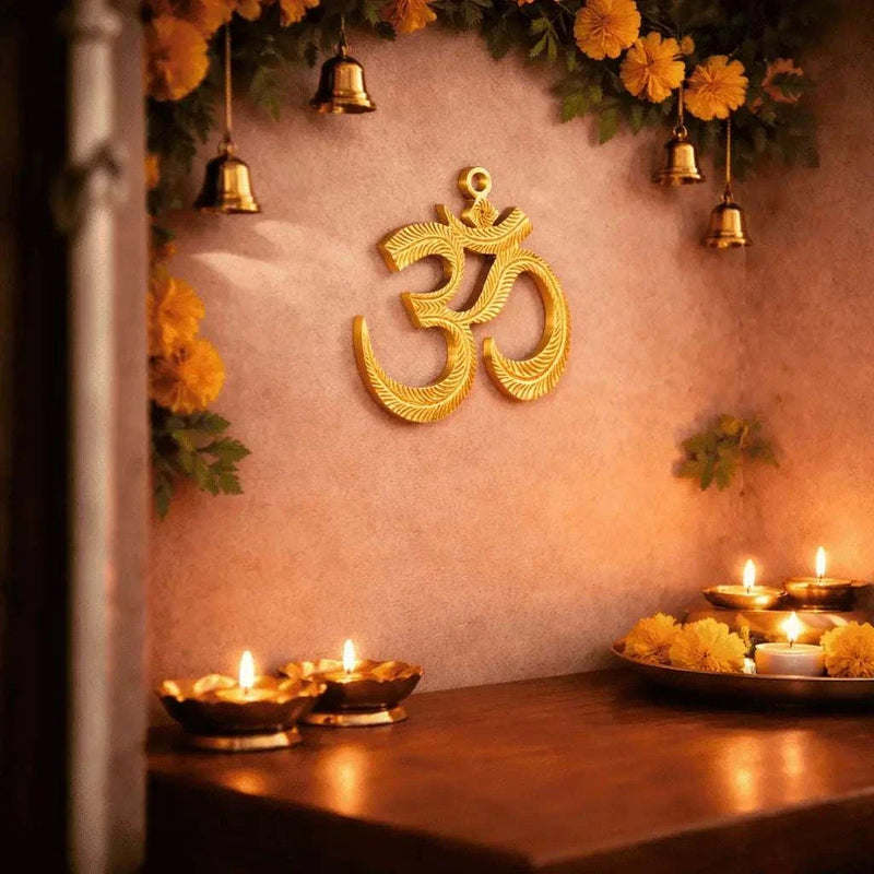 Brass Om Wall Hanging (4.5 Inch)