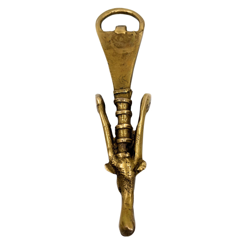 Bhunes Brass Bastar Art Bottle Opener, Tribal Handmande Opener,Gold, 8.5 Inch, 1 Piece