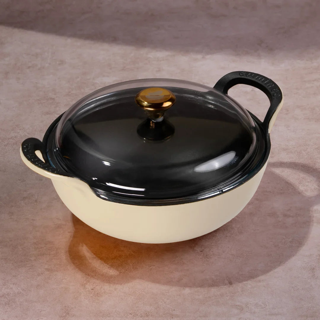 No. 10 Enamel Cast Iron Kadai (3L)