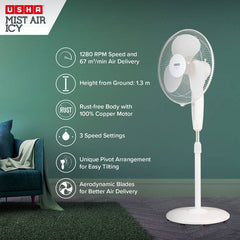 USHA Mist Air Icy 400 mm Pedestal Fan-2