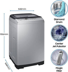 Samsung 6.5 kg Diamond Drum feature Fully Automatic Top Load Washing Machine Silver (WA65A4002VS/TL)-3