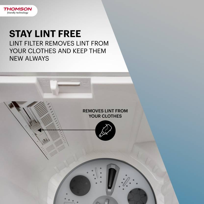 Thomson 9 kg Semi Automatic Top Load Washing Machine Black, White (SA99000G)-3