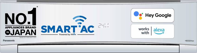 Panasonic 2023 Model 1 Ton 5 Star Split Inverter with Wi-fi with 4 Way Swing, PM 0.1 Air Purification Filter AC (CS-NU12YKY5W/CU-NU12YKY5W, White)-1