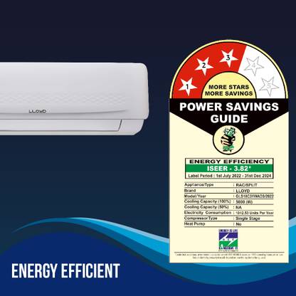 Lloyd 2023 Model 1.5 Ton 3 Star Split AC - White