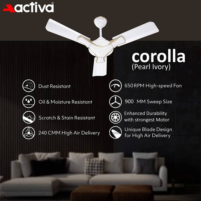 ACTIVA Corolla 900mm Ceiling Fan-2
