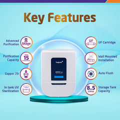 Livpure LIV-PLATINO-PLUS-COPPER2000 8.5 L RO + UV + UF + Copper + Minerals Water Purifier 8 STAGE ADVANCED PURIFICATION WITH HR TECHNOLOGY, TOUCH-4