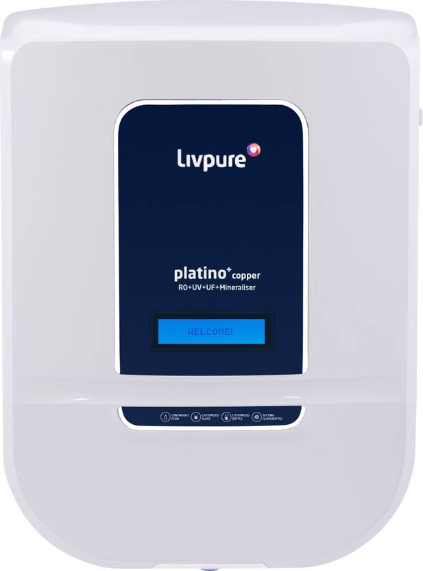 Livpure LIV-PLATINO-PLUS-COPPER2000 8.5 L RO + UV + UF + Copper + Minerals Water Purifier 8 STAGE ADVANCED PURIFICATION WITH HR TECHNOLOGY, TOUCH-1