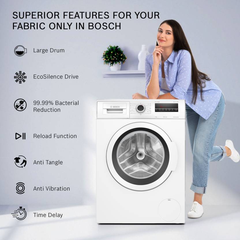 Bosch 8 kg AntiTangle,AntiVibration,1200RPM Fully Automatic Front Load Washing Machine with In-built Heater White (WAJ2426AIN)-2