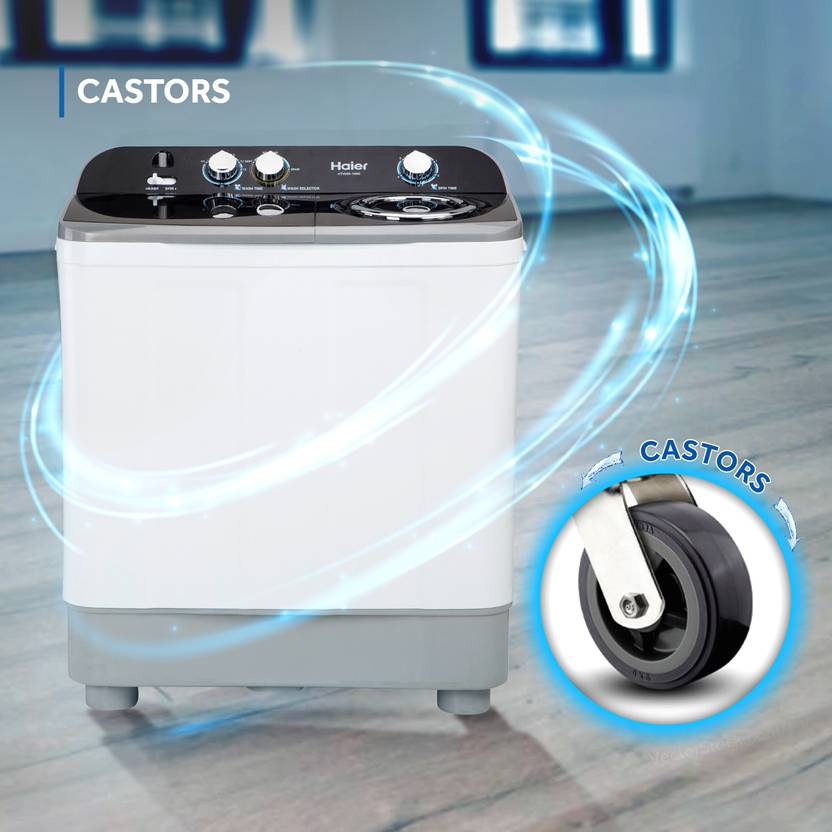 Haier 9.5 kg 5 Star Anti-Bacterial Vortex Pulsator Semi Automatic Top Load Washing Machine Grey, White (HTW95-186S)-4