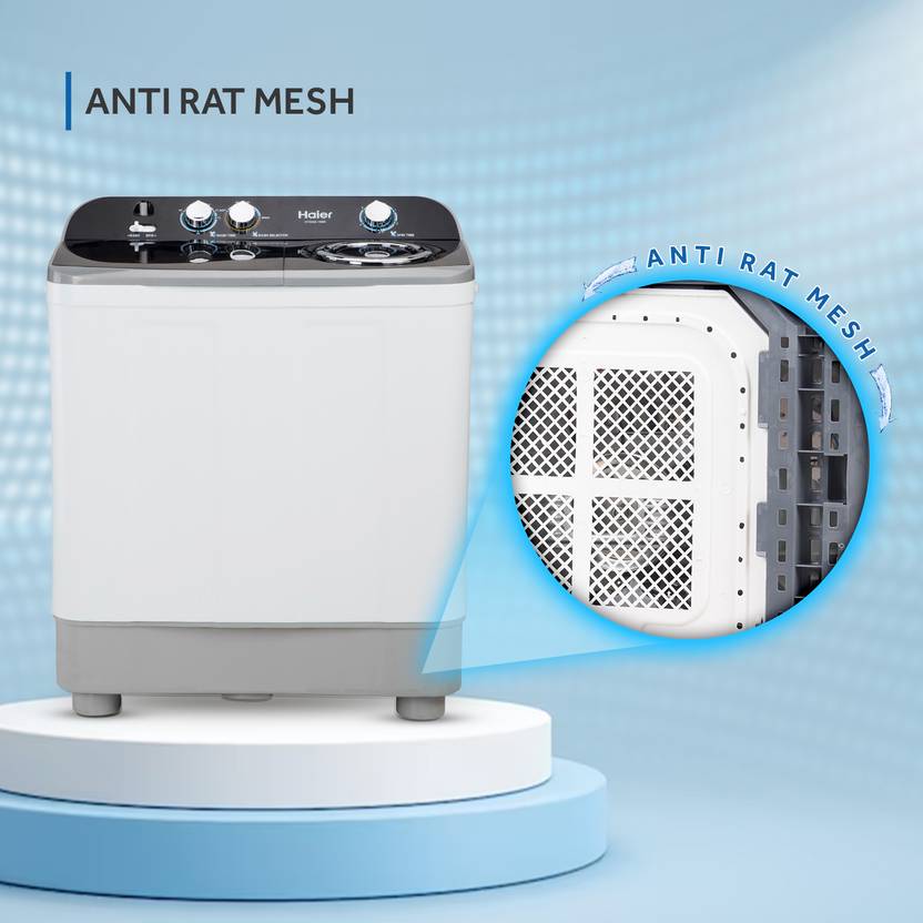 Haier 9.5 kg 5 Star Anti-Bacterial Vortex Pulsator Semi Automatic Top Load Washing Machine Grey, White (HTW95-186S)-3
