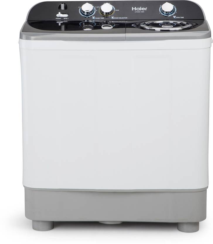 Haier 9.5 kg 5 Star Anti-Bacterial Vortex Pulsator Semi Automatic Top Load Washing Machine Grey, White (HTW95-186S)
