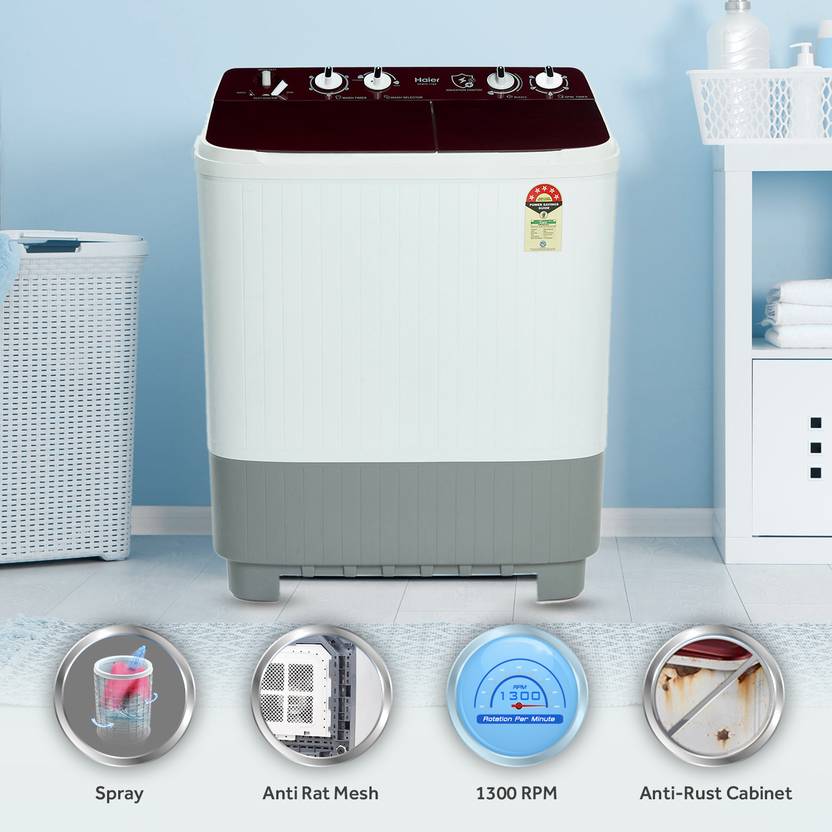 Haier 7.5 kg Semi Automatic Top Load Washing Machine Multicolor (HTW75-1169)-2
