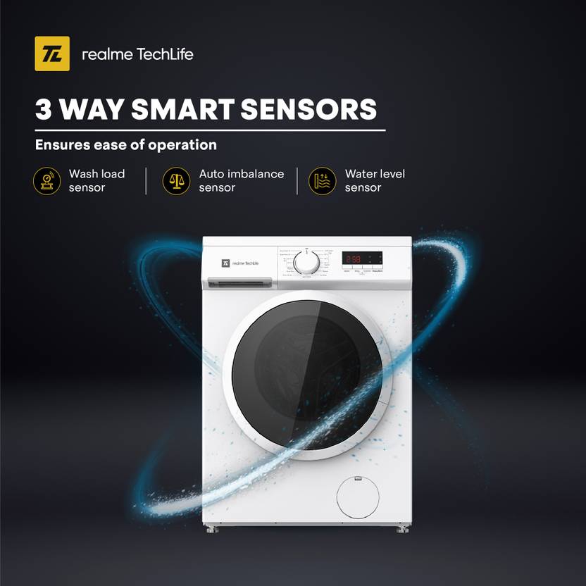Realme TechLife 7 kg 5 Star Power Clean Fully Automatic Front Load Washing Machine with In-built Heater White (RMFL705NHNAW)-2