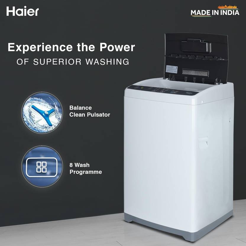 Haier 6.5 kg 5 Star Oceanus Wave Drum Washing Machine Fully Automatic Top Load Grey (HWM65-AE)-4