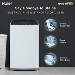 Haier 6.5 kg 5 Star Oceanus Wave Drum Washing Machine Fully Automatic Top Load Grey (HWM65-AE)-2