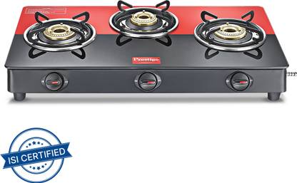 Prestige Atlas Duo 03 Glass Manual Gas Stove (3 Burners)