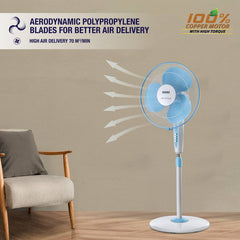 USHA Mist Air Flo 400mm 3 Blade Motor Pedestal Fan (Aerodynamically Design)-6