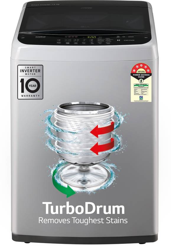LG 7.5 kg Fully Automatic Top Load Washing Machine Grey (T75SPSF1Z)-1