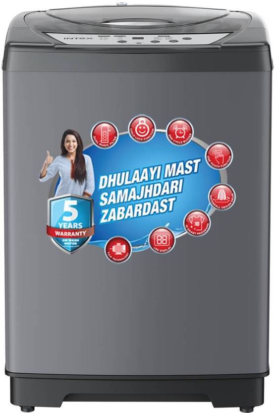 Intex 6.5 kg Fully Automatic Top Load Washing Machine Grey (FA65BGPT)