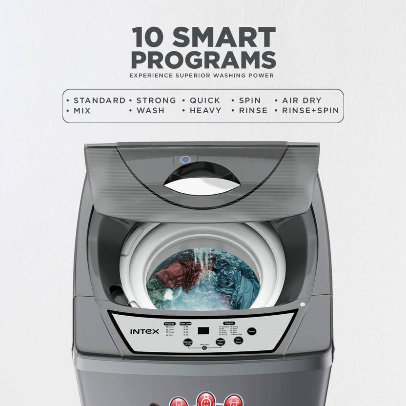 Intex 6.5 kg Fully Automatic Top Load Washing Machine Grey (FA65BGPT)-2