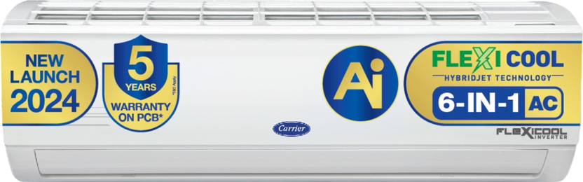 Carrier 2024 Model 1.5 Ton 5 Star Split Inverter Dual Filtration with HD & Auto Cleanser AC (CAI18ES5R34F0, White)-1