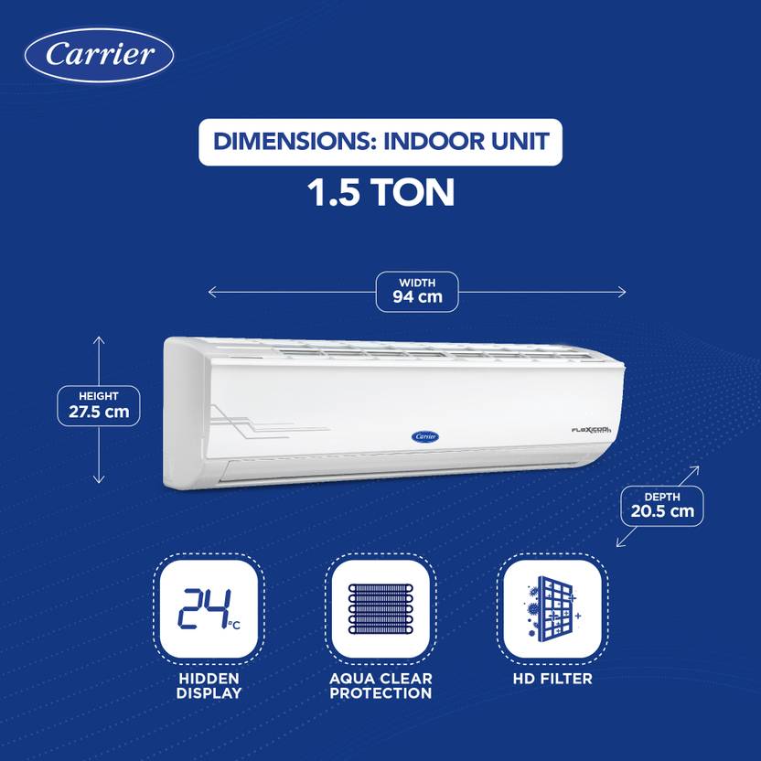 Carrier 2024 Model 1.5 Ton 5 Star Split Inverter Dual Filtration with HD & Auto Cleanser AC (CAI18ES5R34F0, White)-4