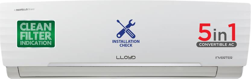 Lloyd 2024 Model 1.5 Ton 5 Star Split Inverter AC (GLS18I5FWBEM, White)