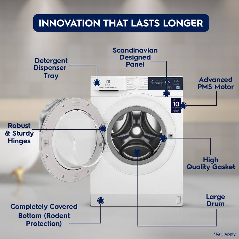 Electrolux 8 kg 5 Star Inverter Fully Automatic Front Load Washing Machine (UltimateCare 300, EWF8024D3WB, HygienicCare, White)-5