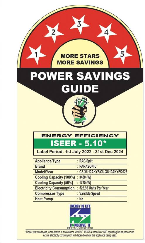 Panasonic 2023 Model 1 Ton 5 Star Split Inverter with Wi-fi 7 in 1 Convertible with True AI Mode, Matter Enabled AC (CS-XU12AKYF/CU-XU12AKYF, White)-4