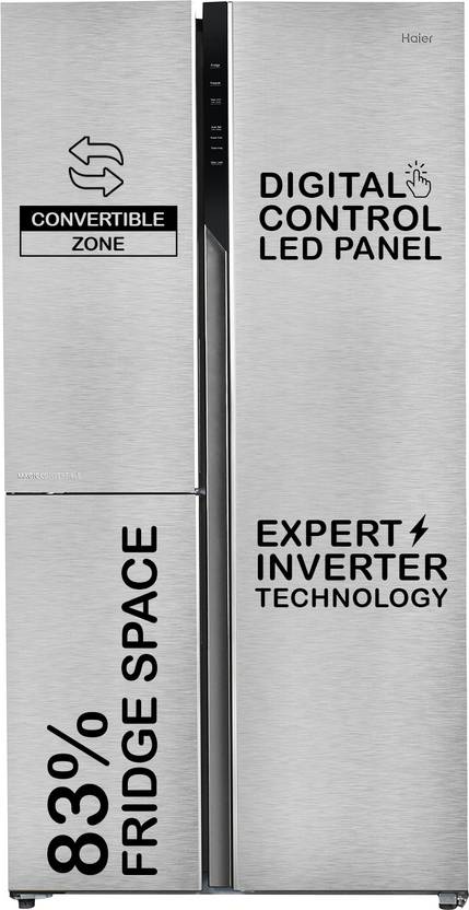 Haier 598 L Frost Free Side by Side Convertible Refrigerator with 83% Convertible Fridge SpaceDigital Control Panel360 Degree CoolingMagic-1