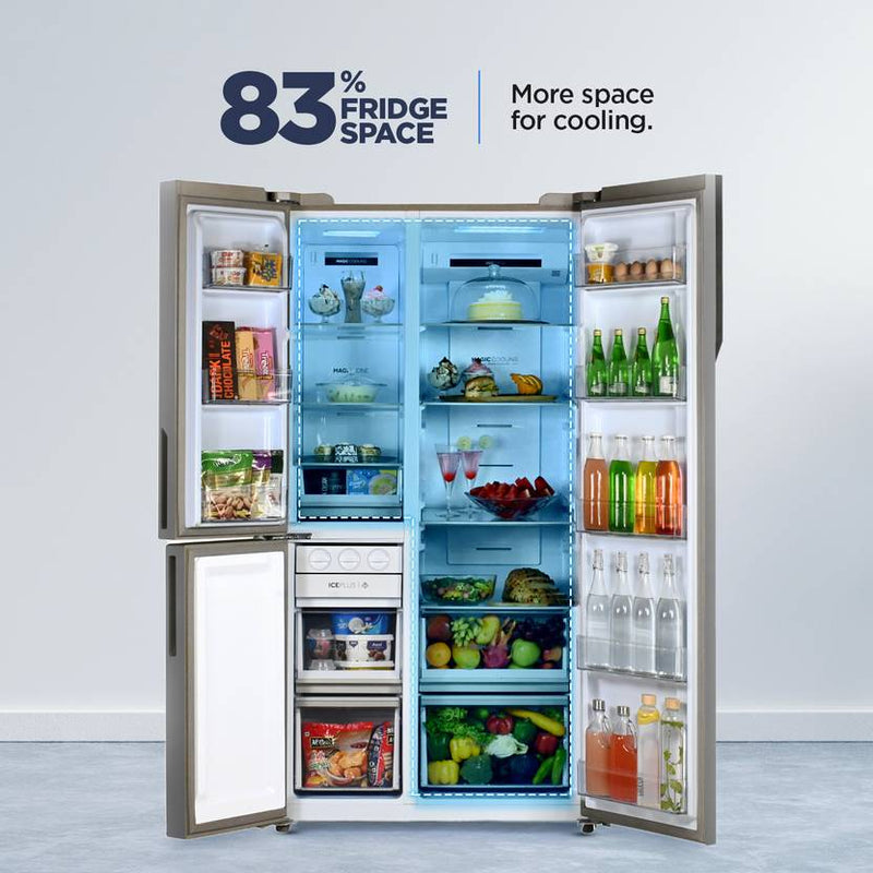 Haier 598 L Frost Free Side by Side Convertible Refrigerator with 83% Convertible Fridge SpaceDigital Control Panel360 Degree CoolingMagic-4