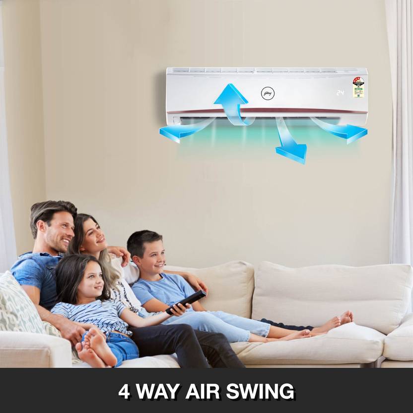 Godrej 2023 Model 2 Ton 3 Star Split Fixed Speed with Anti-Dust Filter AC (SFC 24LTC3-WWR, White)