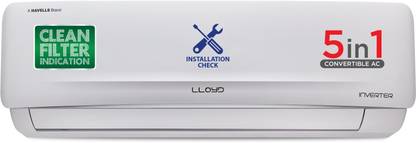 Lloyd 2024 Model 1 Ton 3 Star Split Inverter AC - White (GLS12I3FOSEV, Copper Condenser)