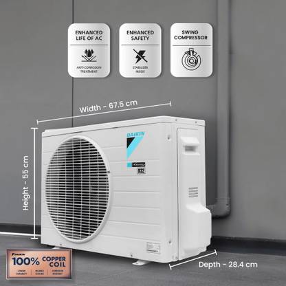 Daikin 2024 Model 1 Ton 3 Star Split Inverter AC with PM 2.5 Filter - White (MTKL35UV16WA/RKL35UV16WA, Copper Condenser)