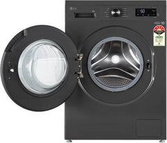 LG 8 kg 5 Star, Inverter Direct Drive Technology, Wi-Fi Enabled, 6 Motion DD, Steam Fully Automatic Front Load Washing Machine with In-built Heater Grey, Black (FHB1208Z4M)