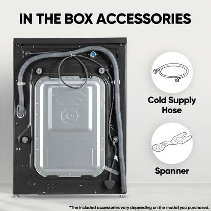 LG 8 kg 5 Star, Inverter Direct Drive Technology, Wi-Fi Enabled, 6 Motion DD, Steam Fully Automatic Front Load Washing Machine with In-built Heater Grey, Black (FHB1208Z4M)