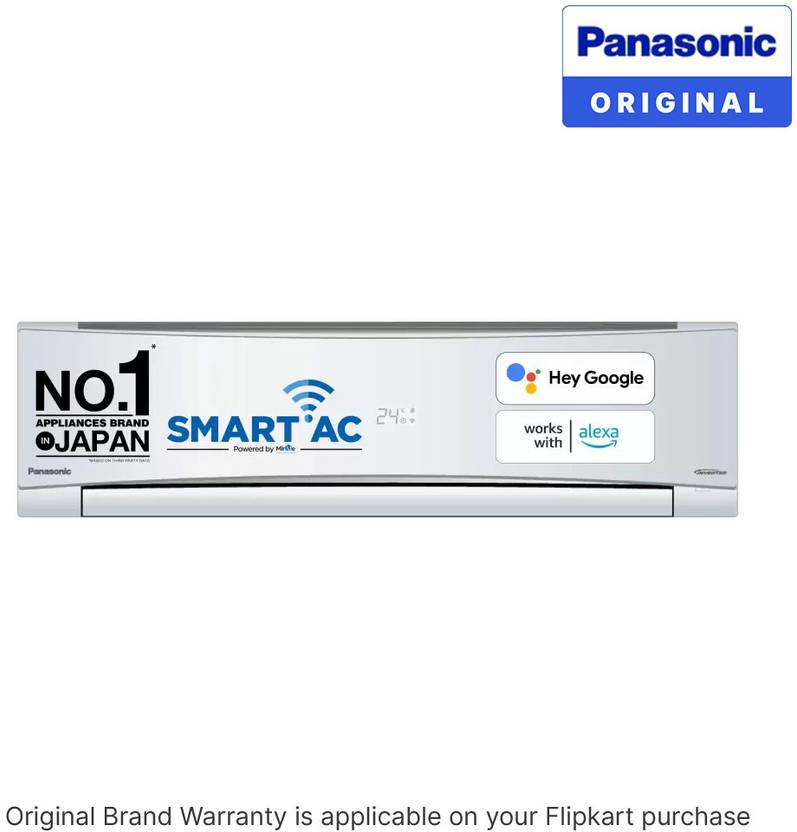 Panasonic 2023 Model 1 Ton 5 Star Split Inverter with Wi-fi with 4 Way Swing, PM 0.1 Air Purification Filter AC (CS-NU12YKY5W/CU-NU12YKY5W, White)-2