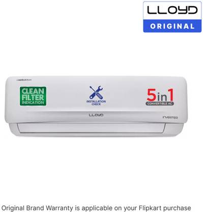 Lloyd 2024 Model 1 Ton 3 Star Split Inverter AC - White (GLS12I3FOSEV, Copper Condenser)