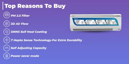 Daikin 2024 Model 1 Ton 3 Star Split Inverter AC with PM 2.5 Filter - White (MTKL35UV16WA/RKL35UV16WA, Copper Condenser)