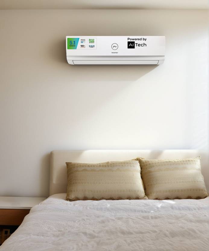 Godrej 2024 Model 1.5 Ton 3 Star Split Inverter 5-in-1 Convertible Cooling i-sense Technology with Blue Fin Anti Corrosive Coating AC (AC 1.5T EI 18TINV3R32-GWA/AC 1.5T EI 18TINV3R32-GWB, White, Gold)-6