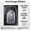 Samsung 12 kg Fully Automatic Front Load Washing Machine with In-built Heater Black, Grey (WW12DG5B24ABTL)