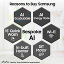 Samsung 12 kg Fully Automatic Front Load Washing Machine with In-built Heater Black, Grey (WW12DG5B24ABTL)